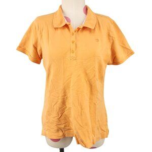 Women's Vintage Y2K Single Stitch Duck Head Polo Orange Shirt Blouse Medium Top